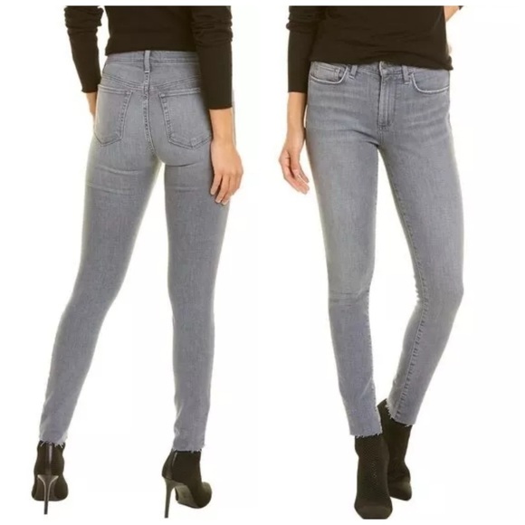 Joe’s High Rise Skinny Stretch Gray Raw Hem Ankle Jeans - Picture 1 of 6